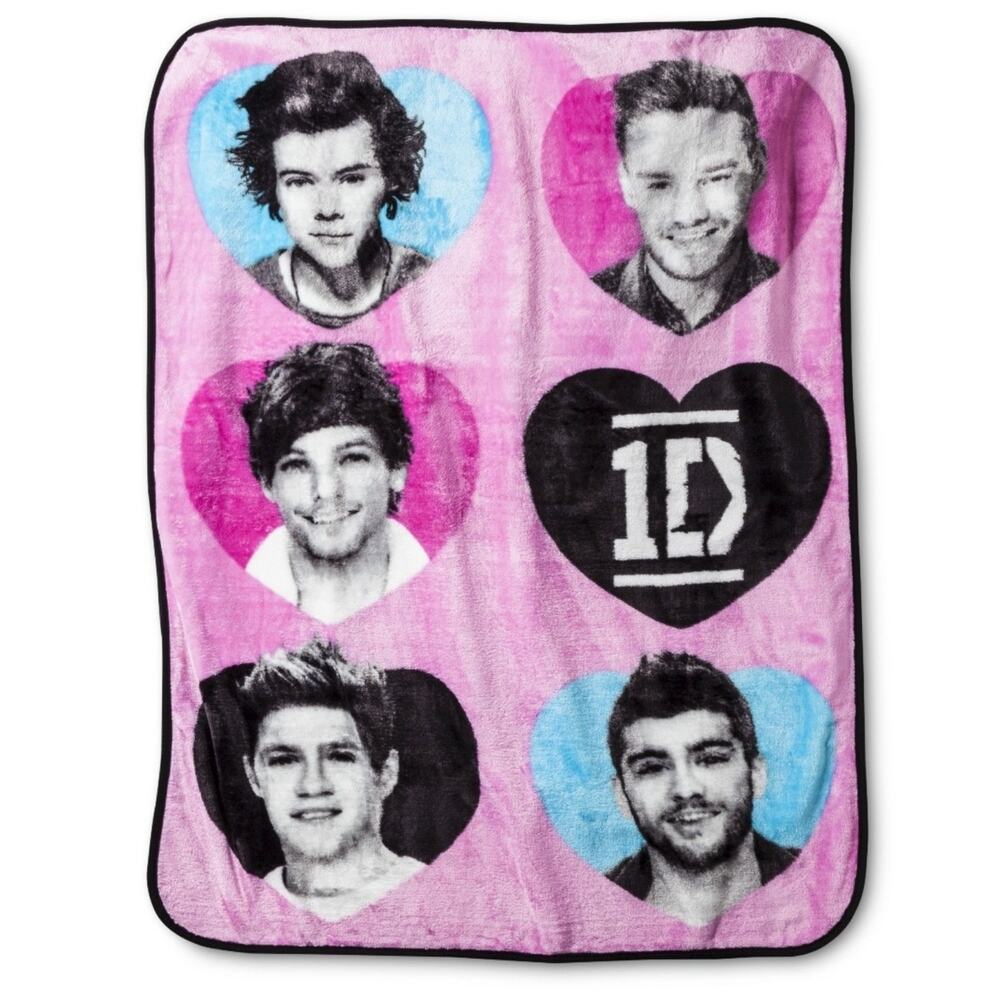One Direction Throw Blanket Pink Hearts 1D [2014] Global Harry